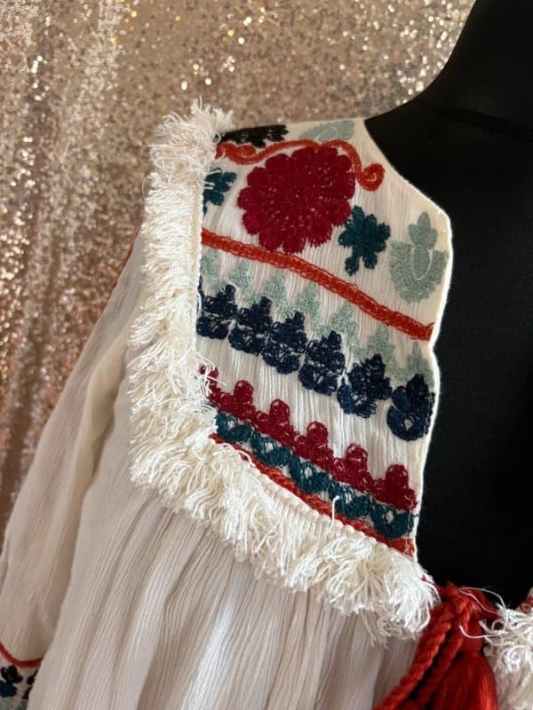 Zara Trafaluc Beautiful embroidered long sleeve top