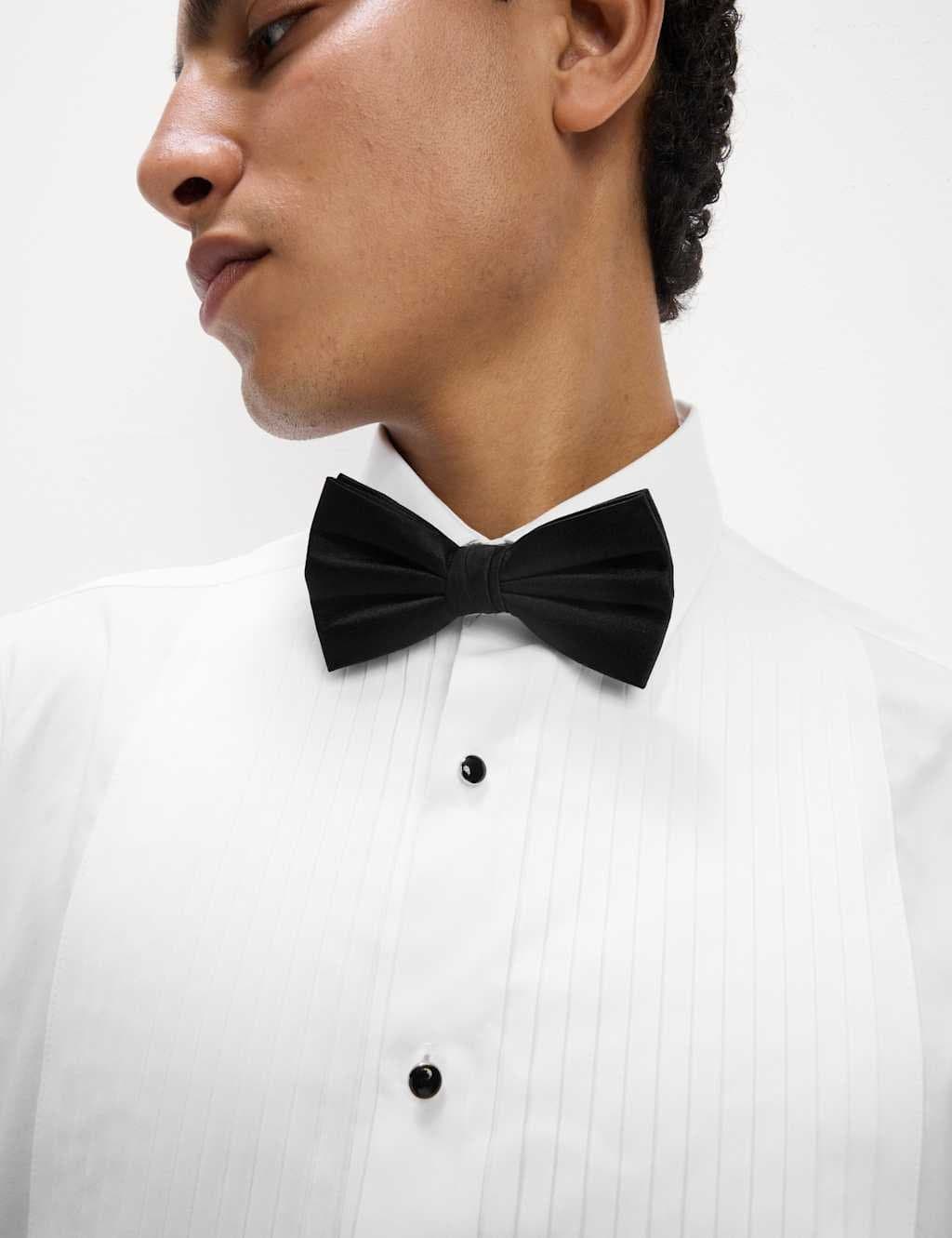 Marks & Spencer M&S Slim Fit Luxury Cotton Double Cuff Dress Shirt White