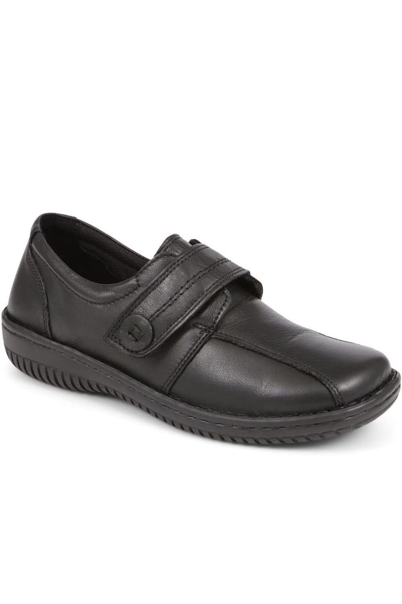 Pavers Pavers Women's Leather Touch-Fastening Shoes in Black - 1