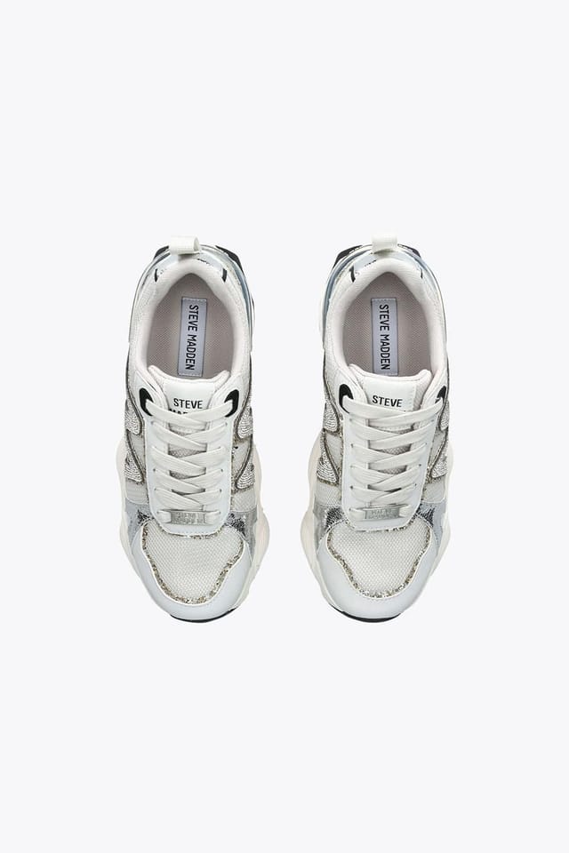 Steve Madden STEVE MADDEN Women's 'Sedgwick Beige' Fabric Trainers in White - 2