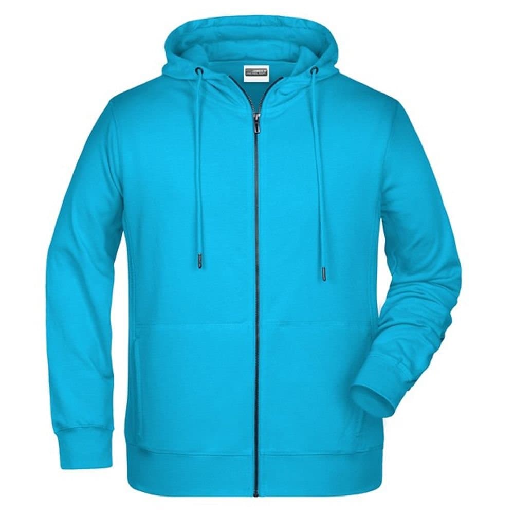 James and Nicholson James and Nicholson Men's Full Zip Hoodie in Turquoise