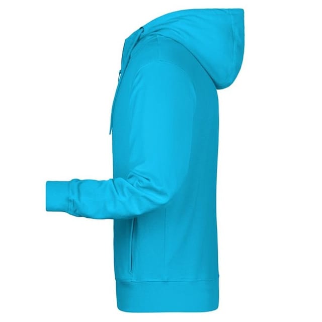 James and Nicholson James and Nicholson Men's Full Zip Hoodie in Turquoise - 3