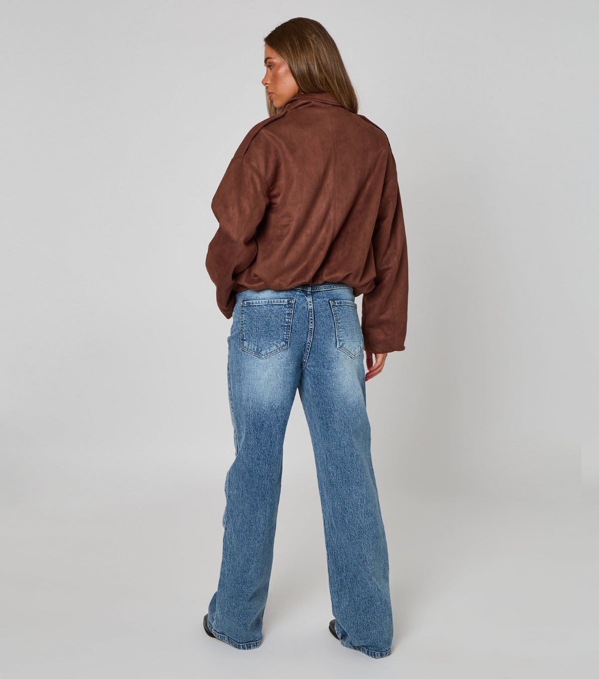 Urban Bliss Women's Brown Faux Suede Bubble Hem Collar Jacket Urban Bliss New Look - 4