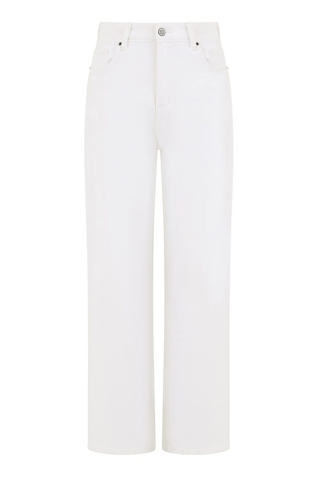 Yumi Yumi Women's White Wide Leg High Waist Jeans - 3