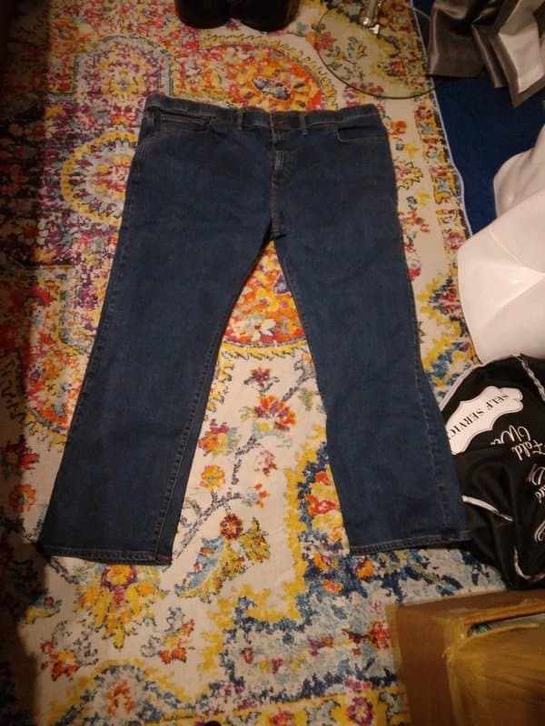 No Label Mens 47 inch waist blue jeans stormers 5 pocket design