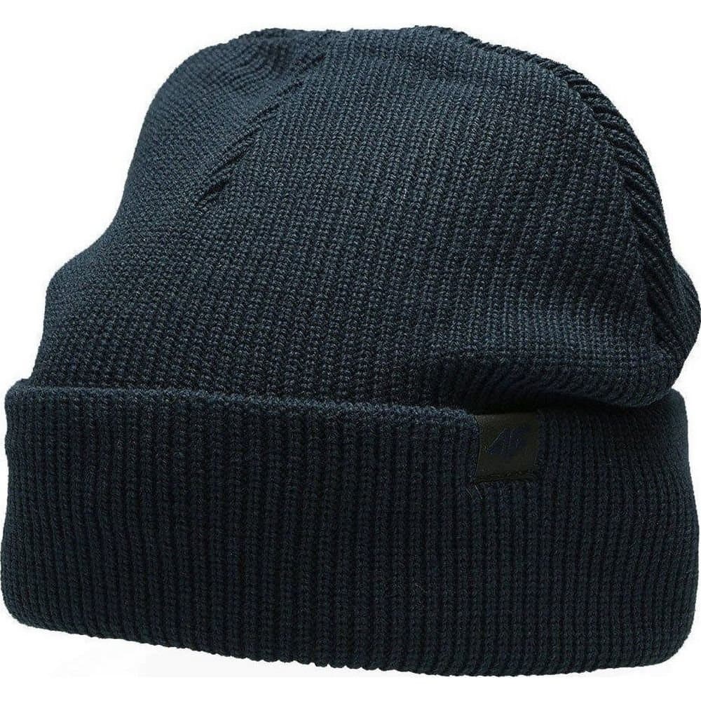 4F 4F Men's Ribbed Beanie in Navy
