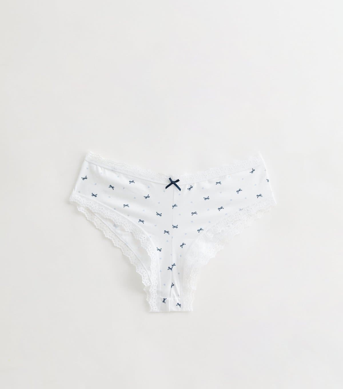 New Look Girls' White Lace Trim Bows Briefs New Look