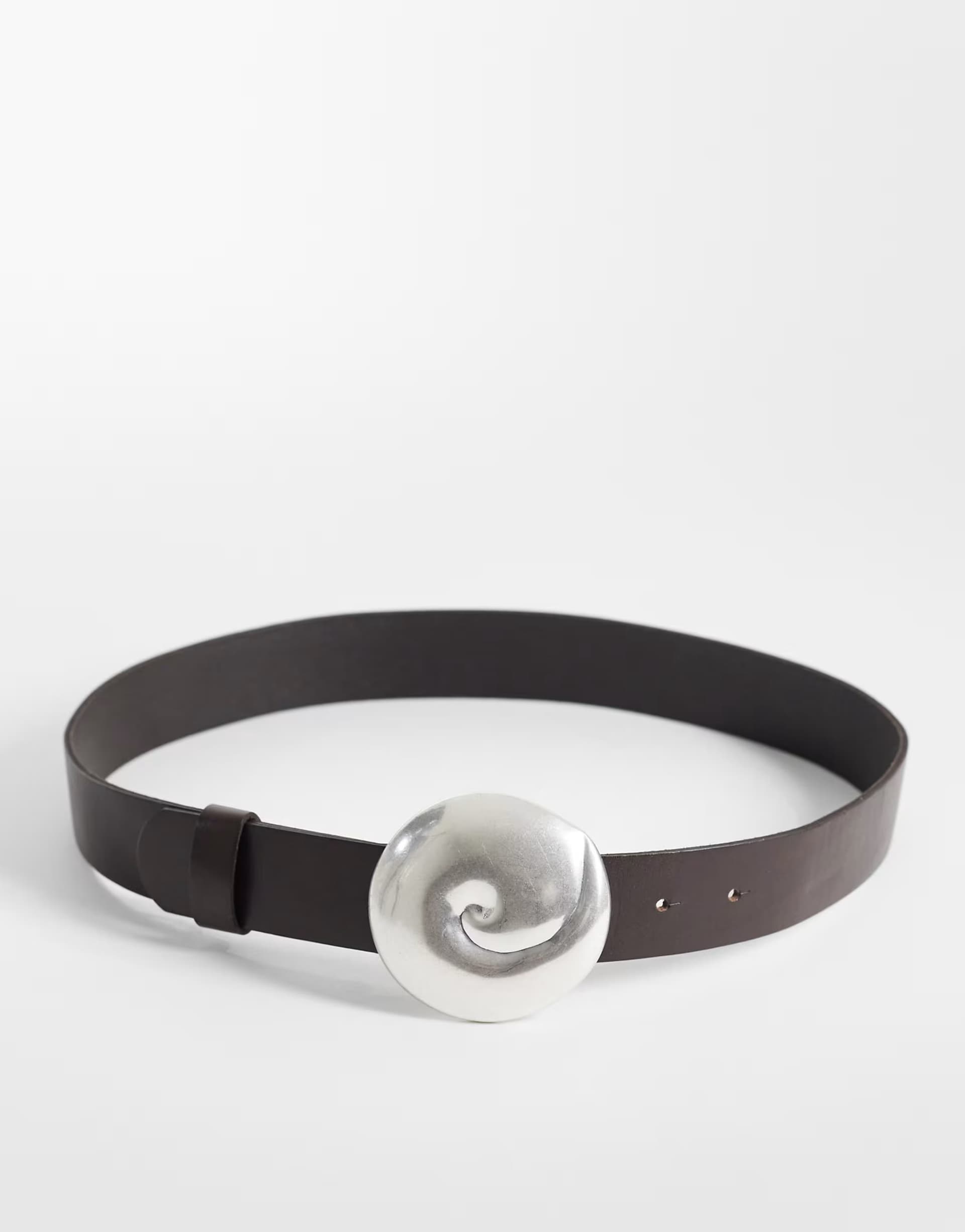 ASOS ASOS Brown Leather Belt with Faux Shell