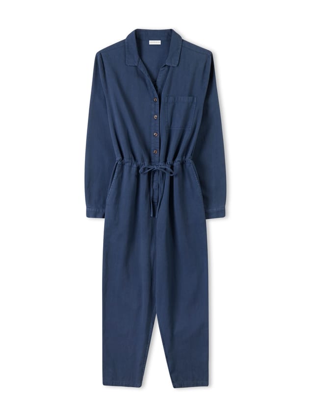 Celtic & Co Celtic & Co Women's Twill Long Sleeve Jumpsuit in Mid Navy - 2