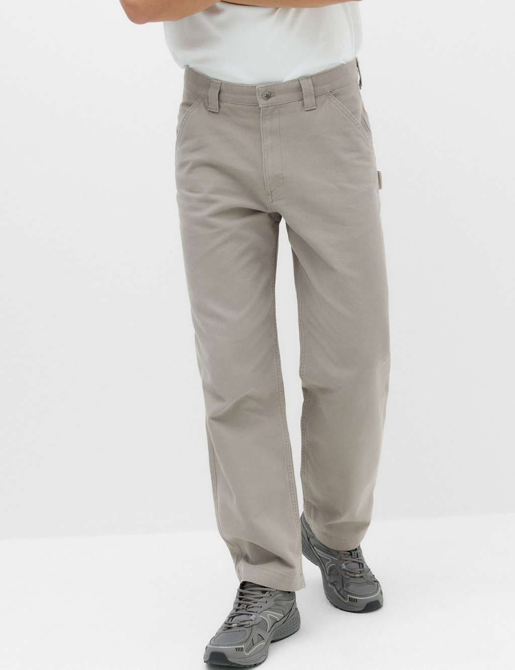 Marks & Spencer M&S Loose Fit Pure Cotton Utility Trousers Clay