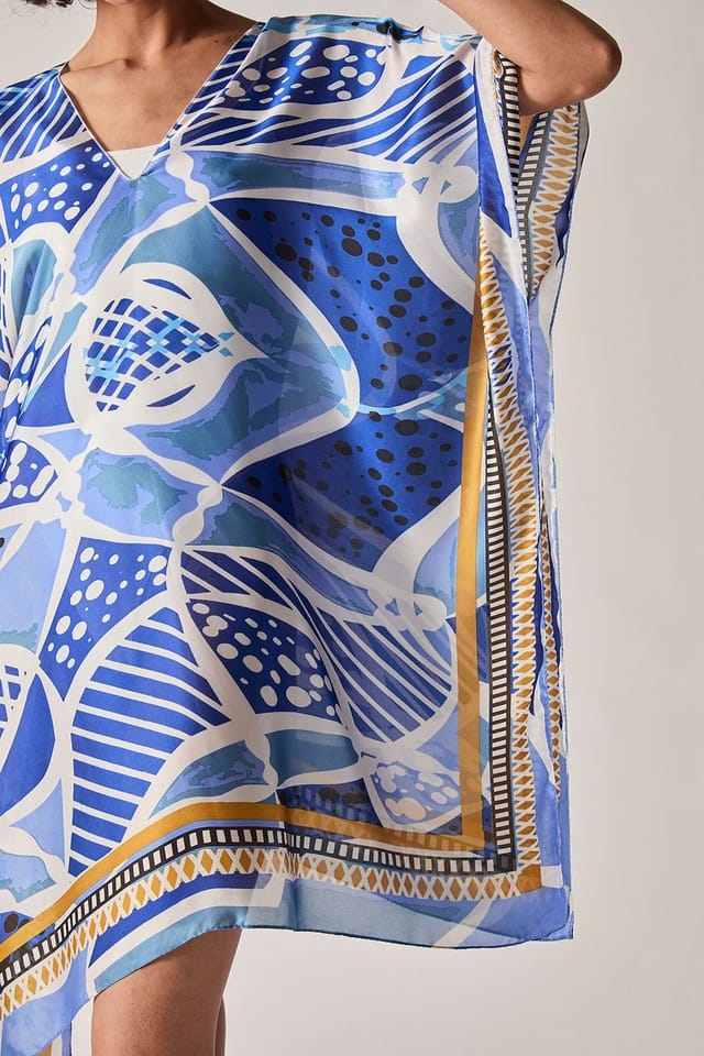 James Lakeland James Lakeland Women's Blue Petal Mosaic Kaftan - 3