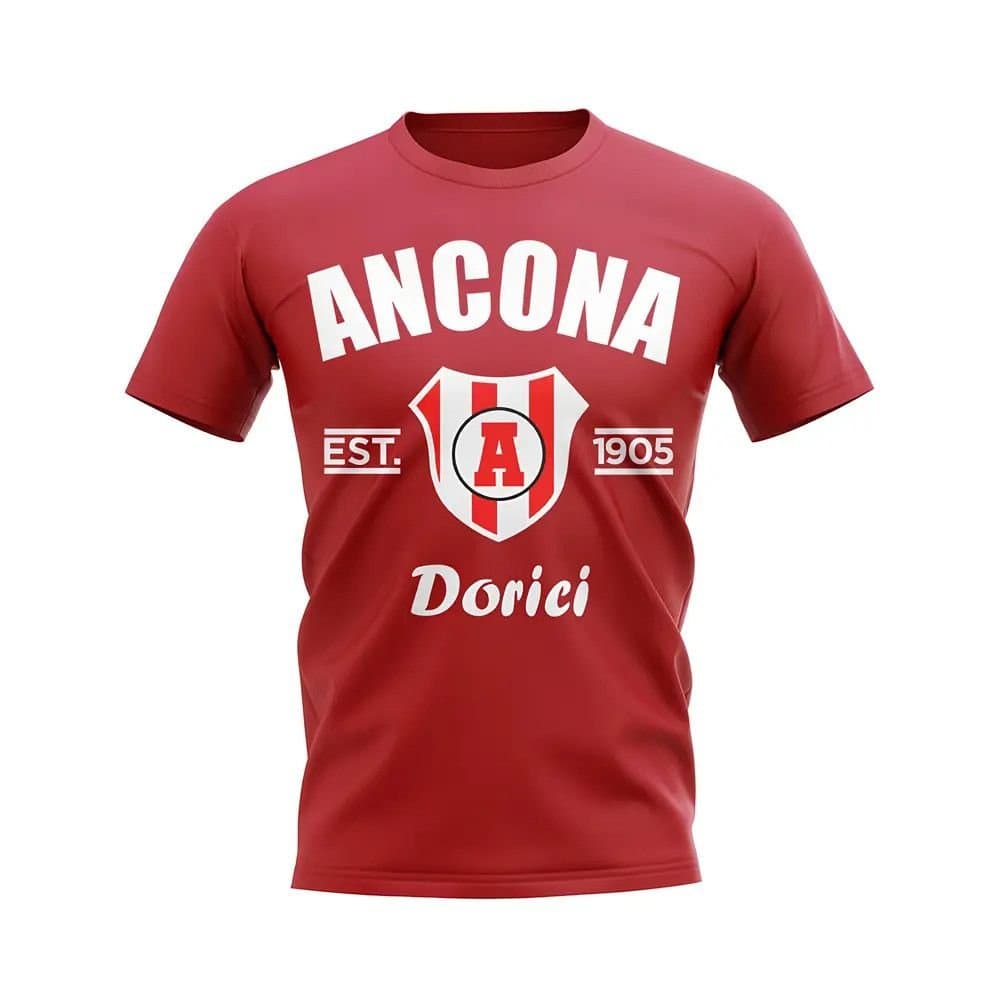 Ancona Ancona Men's Personalised Established Football T-Shirt in Red