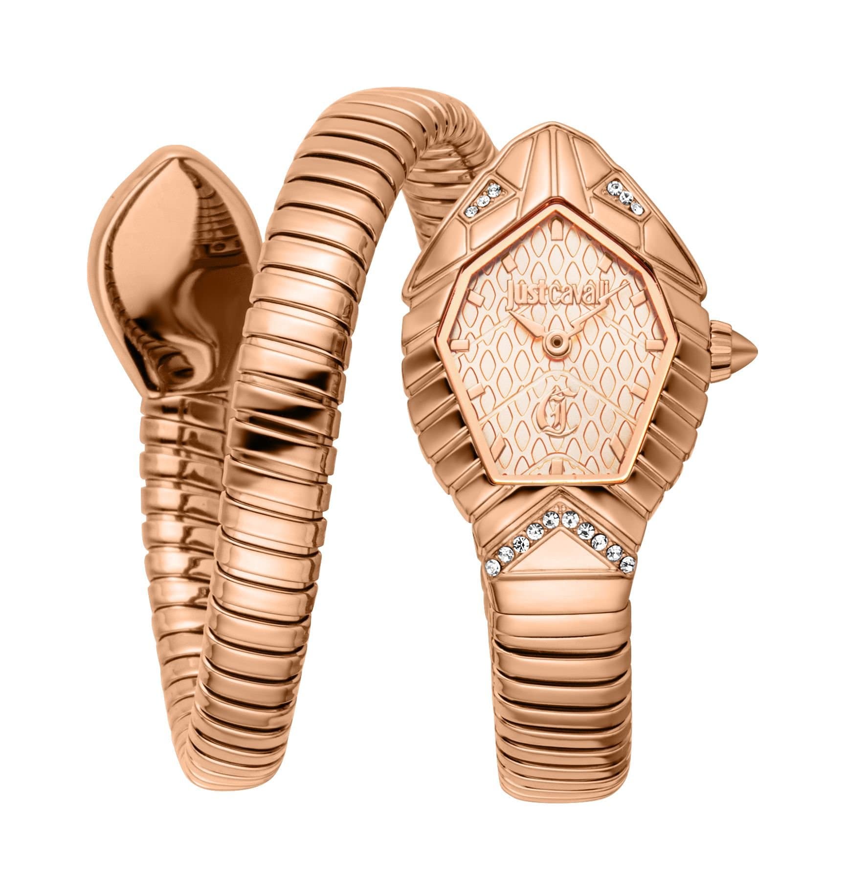 Just Cavalli Just Cavalli Women's Signature Snake Lirica Fashion Watch - Rose Gold MOP JC1L357M0045
