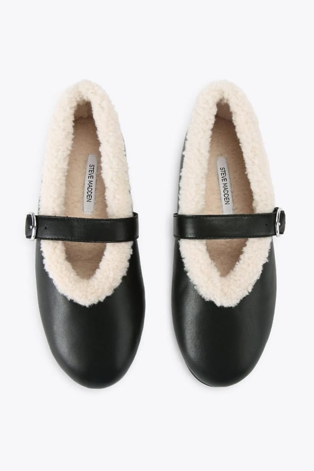 Steve Madden STEVE MADDEN Women's 'Lodge Black' Leather Flats in Black - 2