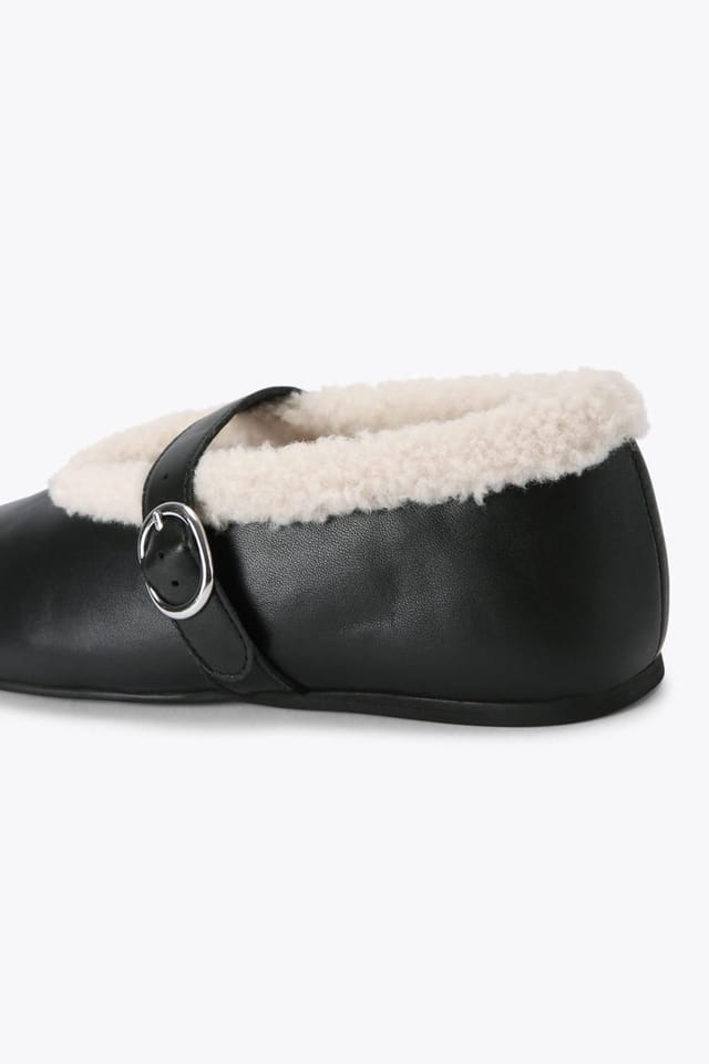 Steve Madden STEVE MADDEN Women's 'Lodge Black' Leather Flats in Black - 3