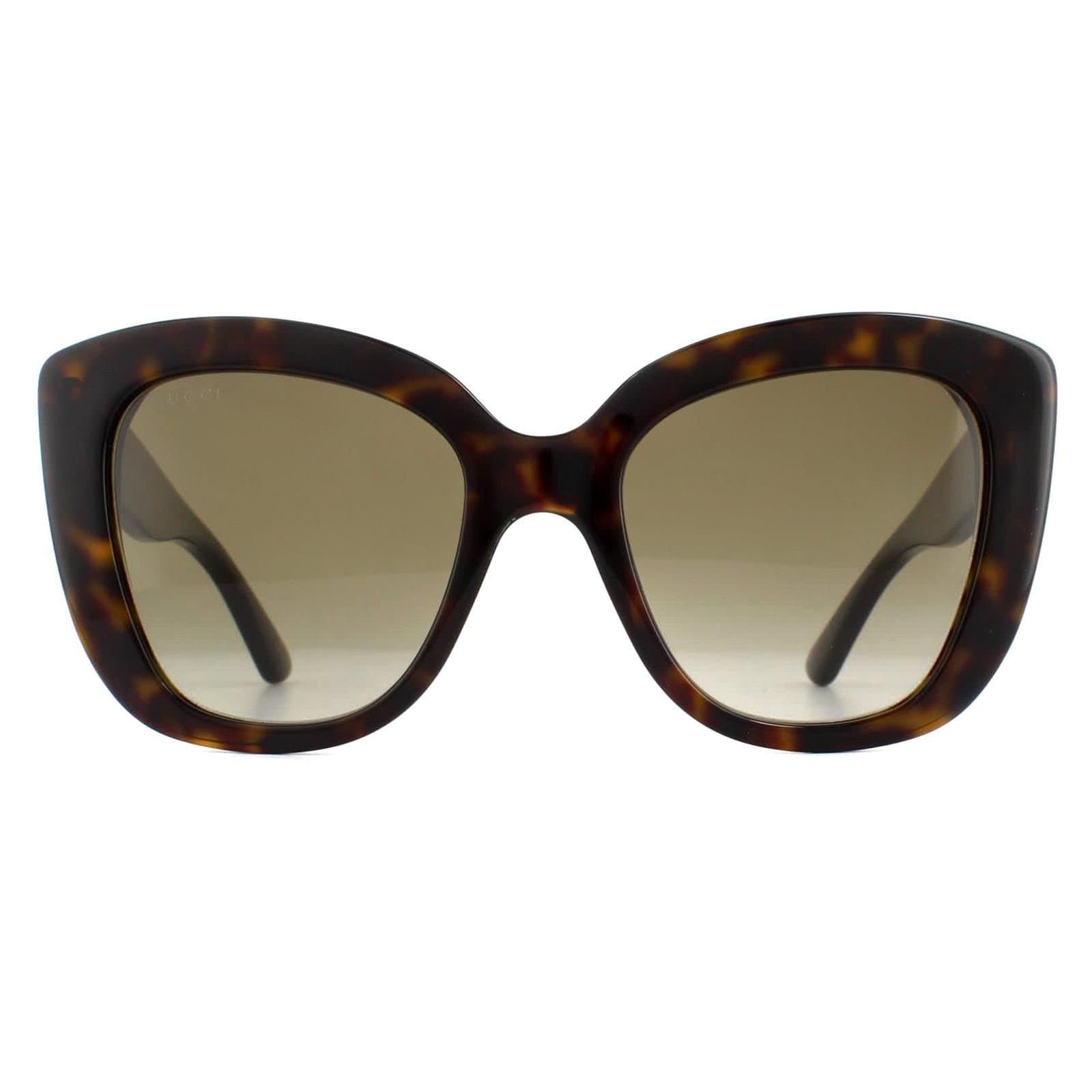 Gucci Gucci Women's Cat Eye Havana Brown Gradient Sunglasses