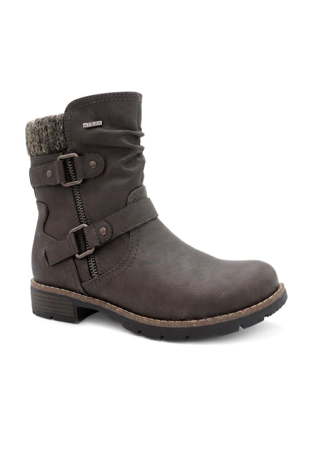 Pavers Pavers Women's Warm Lined Zip Up Ankle Boots in Grey