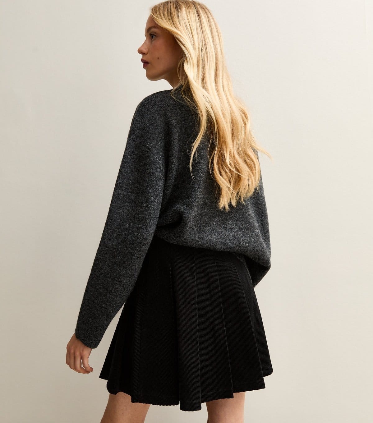 New Look Women's Black Corduroy Pleated Buckle Mini Skirt New Look - 4