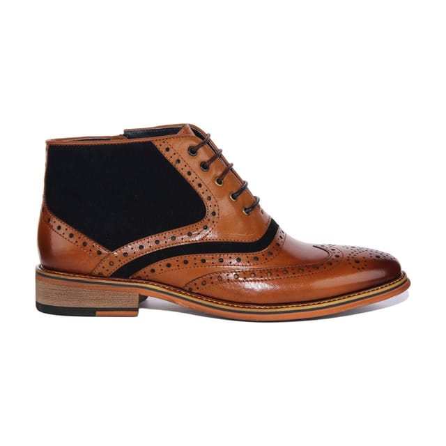 JUSTINREESS ENGLAND JUSTINREESS ENGLAND Men's 'Hawkin' Leather Ankle Boots in Brown - 2