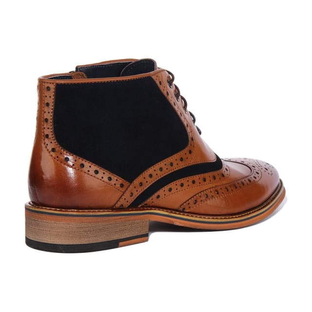 JUSTINREESS ENGLAND JUSTINREESS ENGLAND Men's 'Hawkin' Leather Ankle Boots in Brown - 3