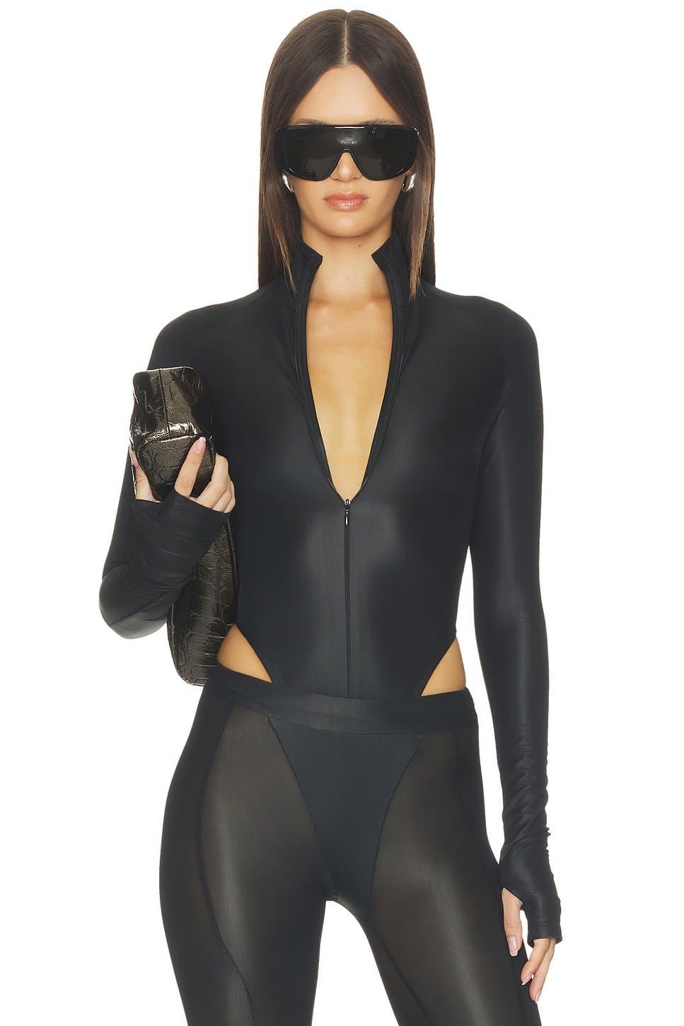 revolve Revolve Black Long Sleeve Bodysuit by LaQuan Smith
