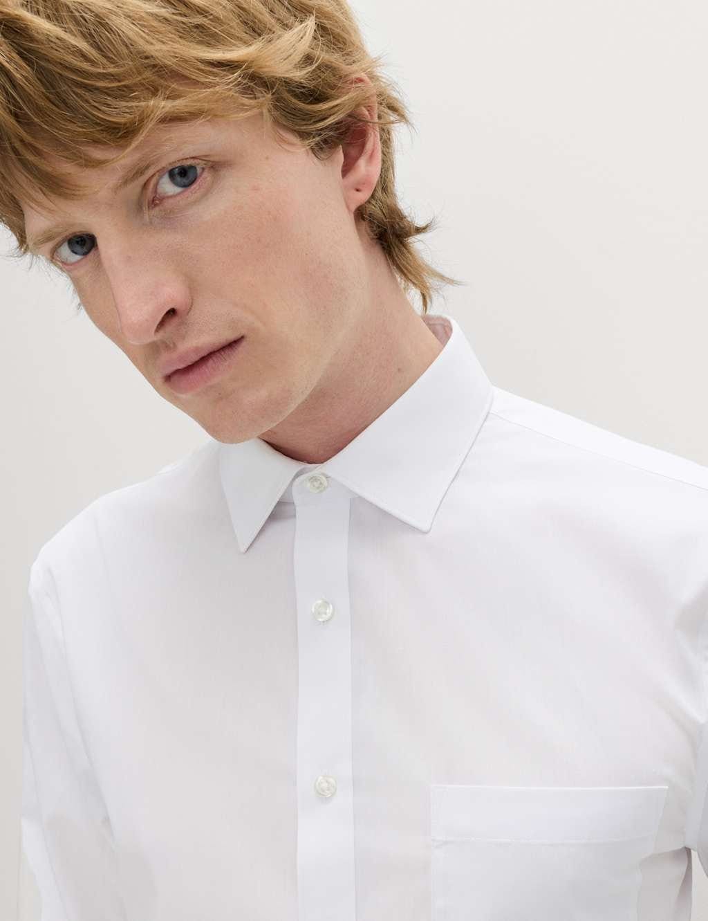 Marks & Spencer M&S 5 Pack Slim Fit Easy Iron Long Sleeve Shirts White Mix - 4