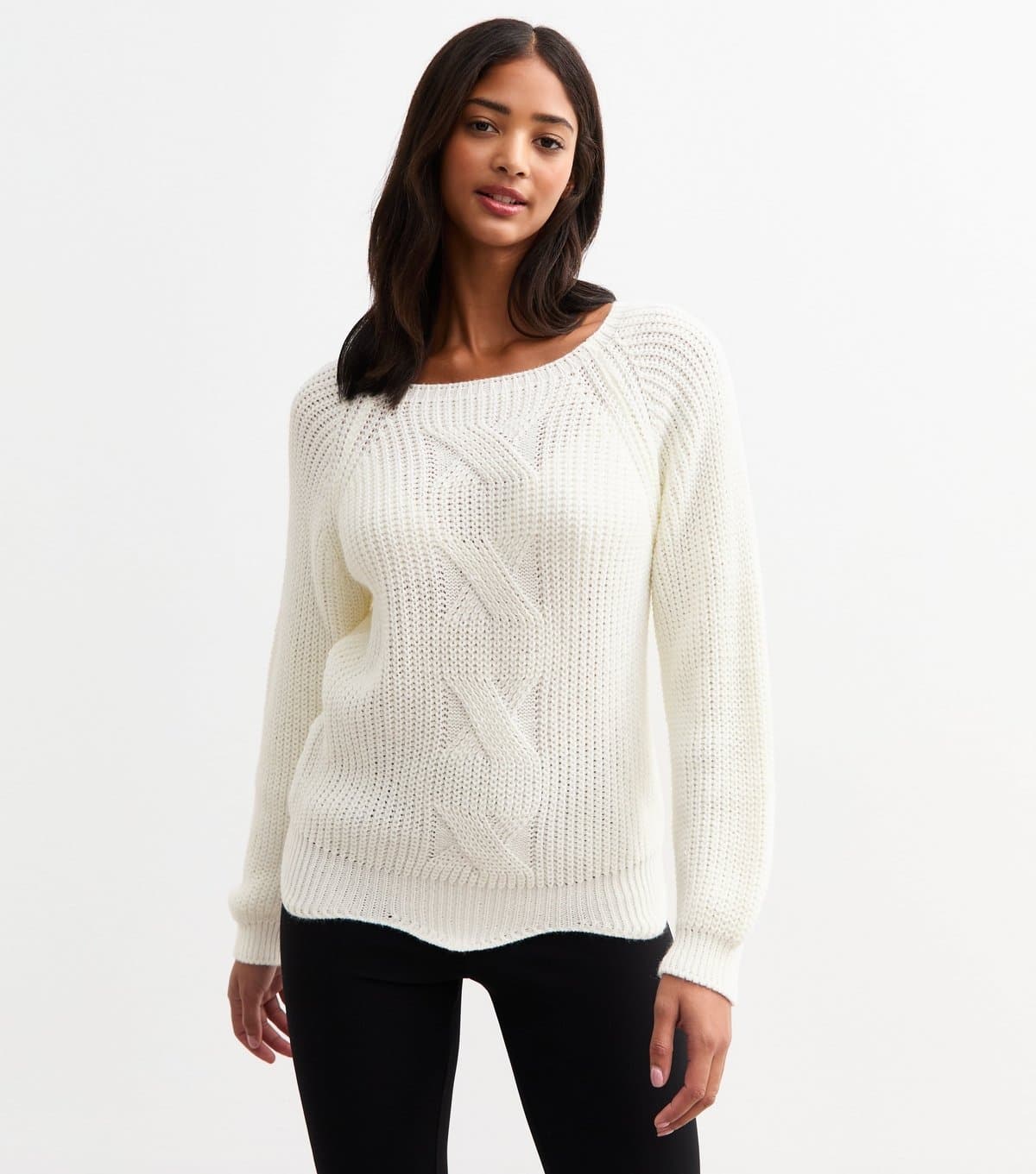 Gini London Women's Cream Chunky Knit Jumper Gini London New Look