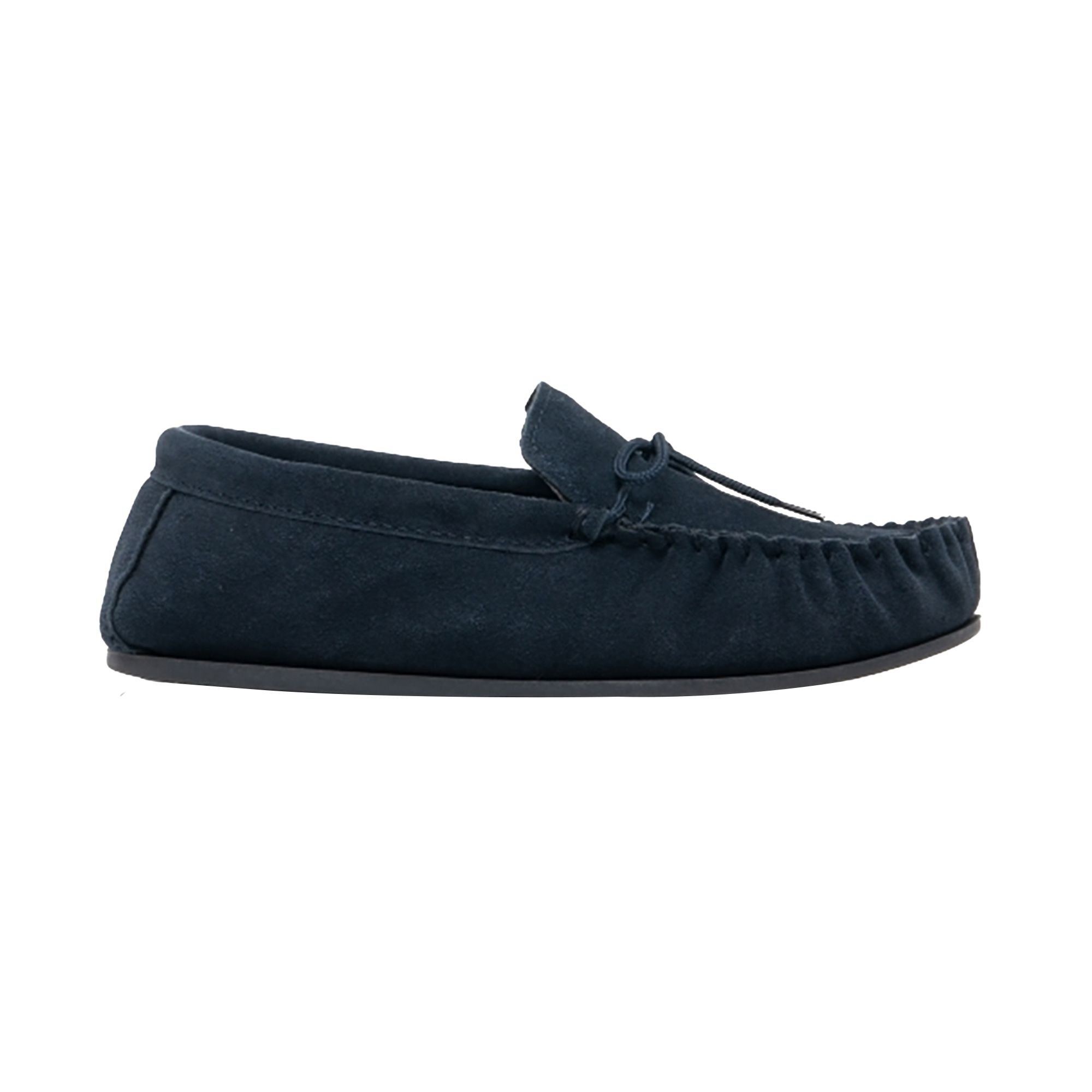 Mokkers Mokkers Men's Bruce Real Suede Moccasin Slippers in Navy - 3