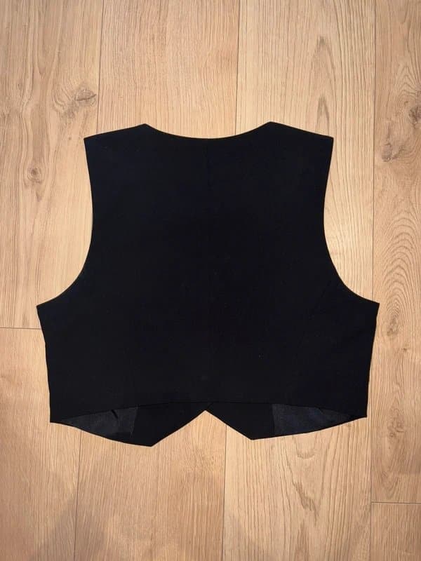 Bershka Black Bershka Cropped Structured Waistcoat