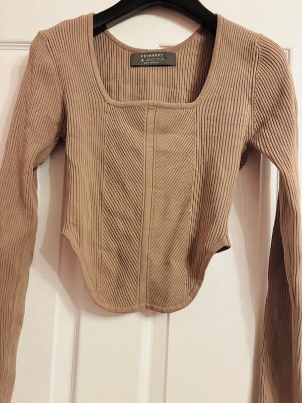 Primark Primark plunge corset top olive khaki long sleeved top 10-12 same day post