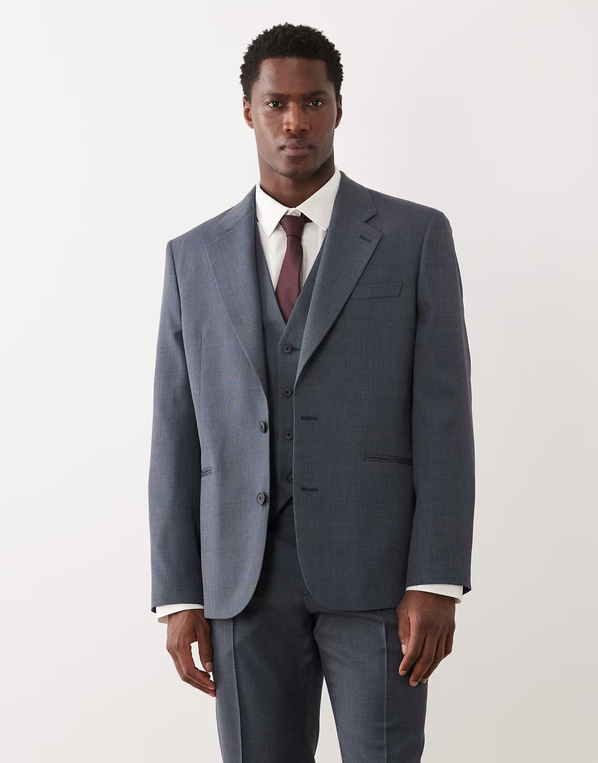 ASOS ASOS DESIGN slim suit jacket in navy washable wool blend