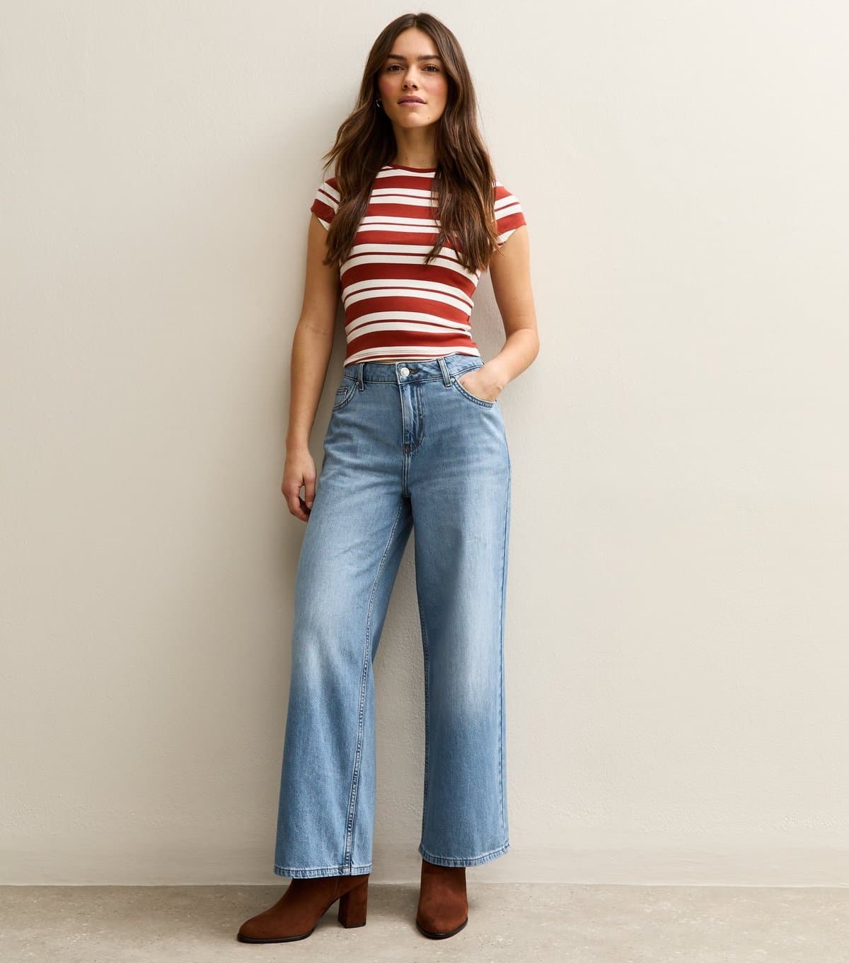 New Look Women's Petite Light Blue Bonnie Slouchy Wide Leg Jeans New Look