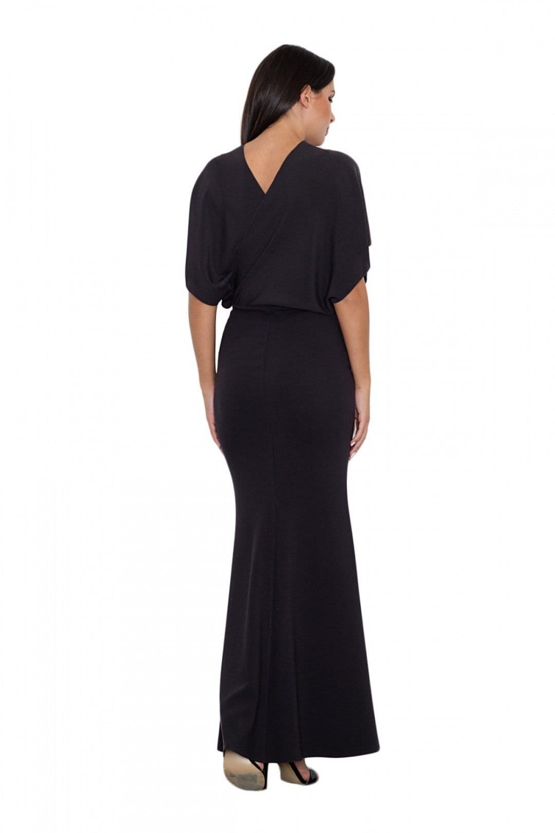 Love Lace Love Lace Women's Elegant Fitted Long Dress with Sheer Bodice in Black - 4