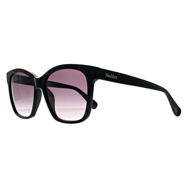 Max Mara Max Mara Women's Square Shiny Black Smoke Grey Gradient MM0042 Logo9 - 2