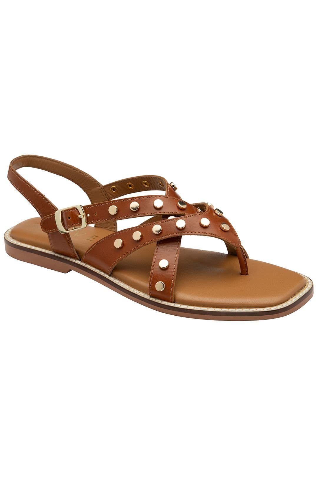 Ravel Ravel Women's 'Myton' Leather Flat Sandals in Tan
