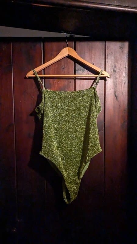 ASOS Design Green glitter ASOS swimsuit bodysuit size 12