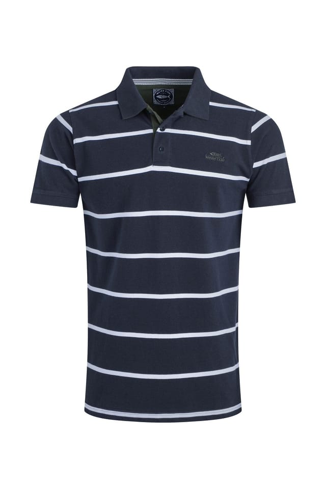 Weird Fish Weird Fish Men's Fabian Striped Pique Polo Shirt in Midnight - 2