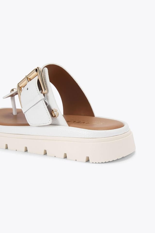 Carvela Carvela Women's 'Pavilion T Bar Mule' Leather Flats in White - 3
