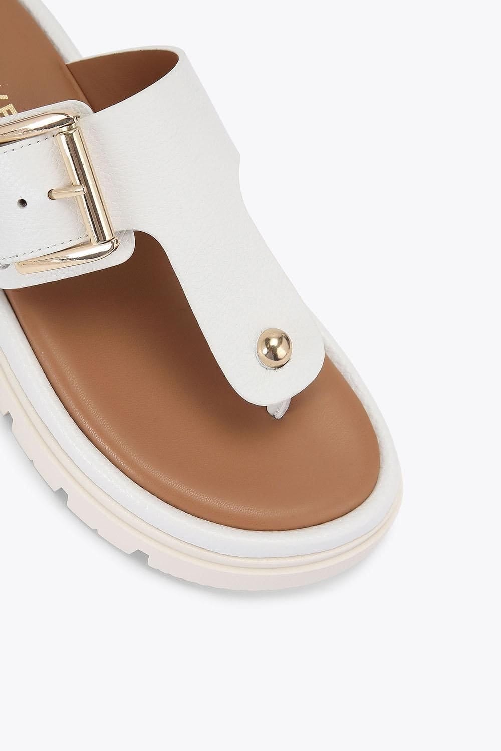 Carvela Carvela Women's 'Pavilion T Bar Mule' Leather Flats in White - 4