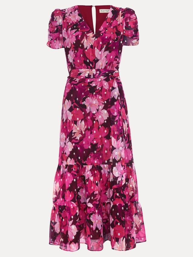 Phase Eight Phase Eight Women's Azalea Floral Shimmer Dress in Fuchsia - 2