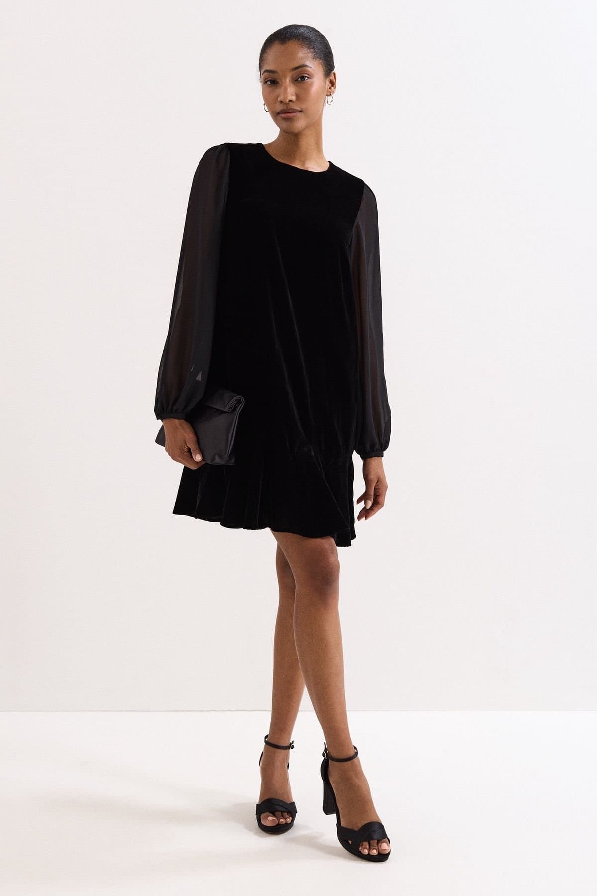 Phase Eight Phase Eight True Black Velvet Swing Dress