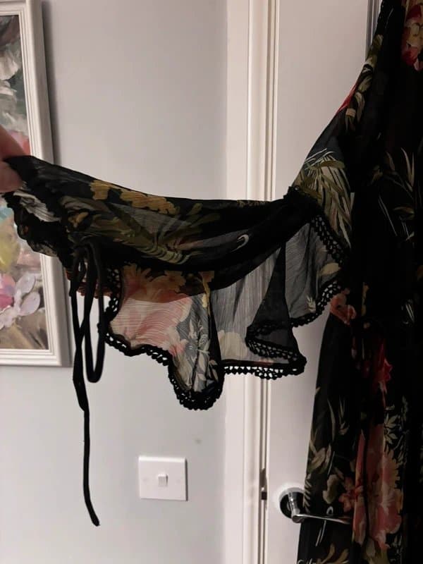 ASOS Curve ASOS Black and floral chiffon dress