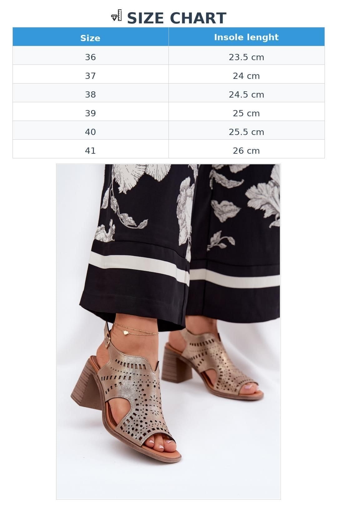 Love Lace Love Lace Women's Perforated Column Heel Sandals with Adjustable Strap in Bronze - 4