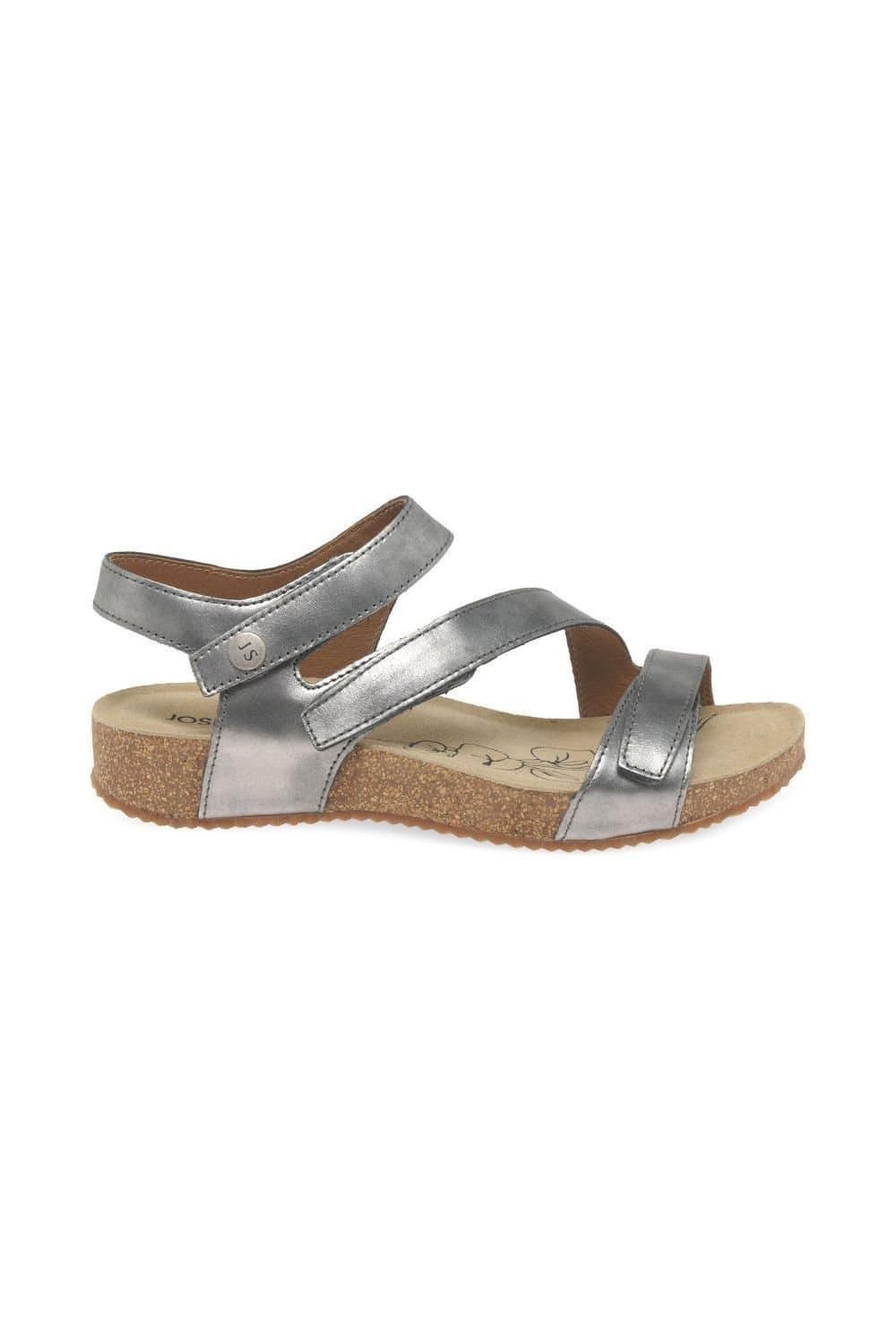 Josef Seibel Josef Seibel Women's 'Tonga 25' Casual Leather Sandals in Metallic Silver