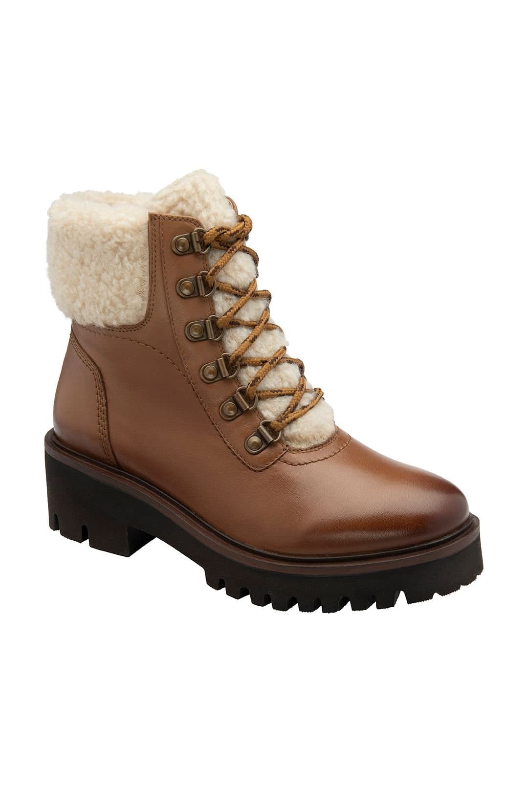 Ravel Ravel Women's 'Ingram' Leather Flat Ankle Boots in Tan