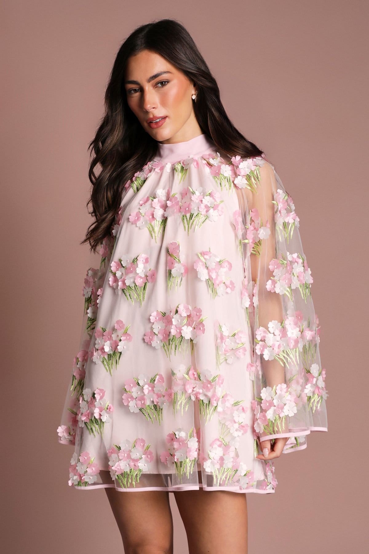 Coast Coast Women's Muse Embroidered Mesh Shift Dress in Pink - 4