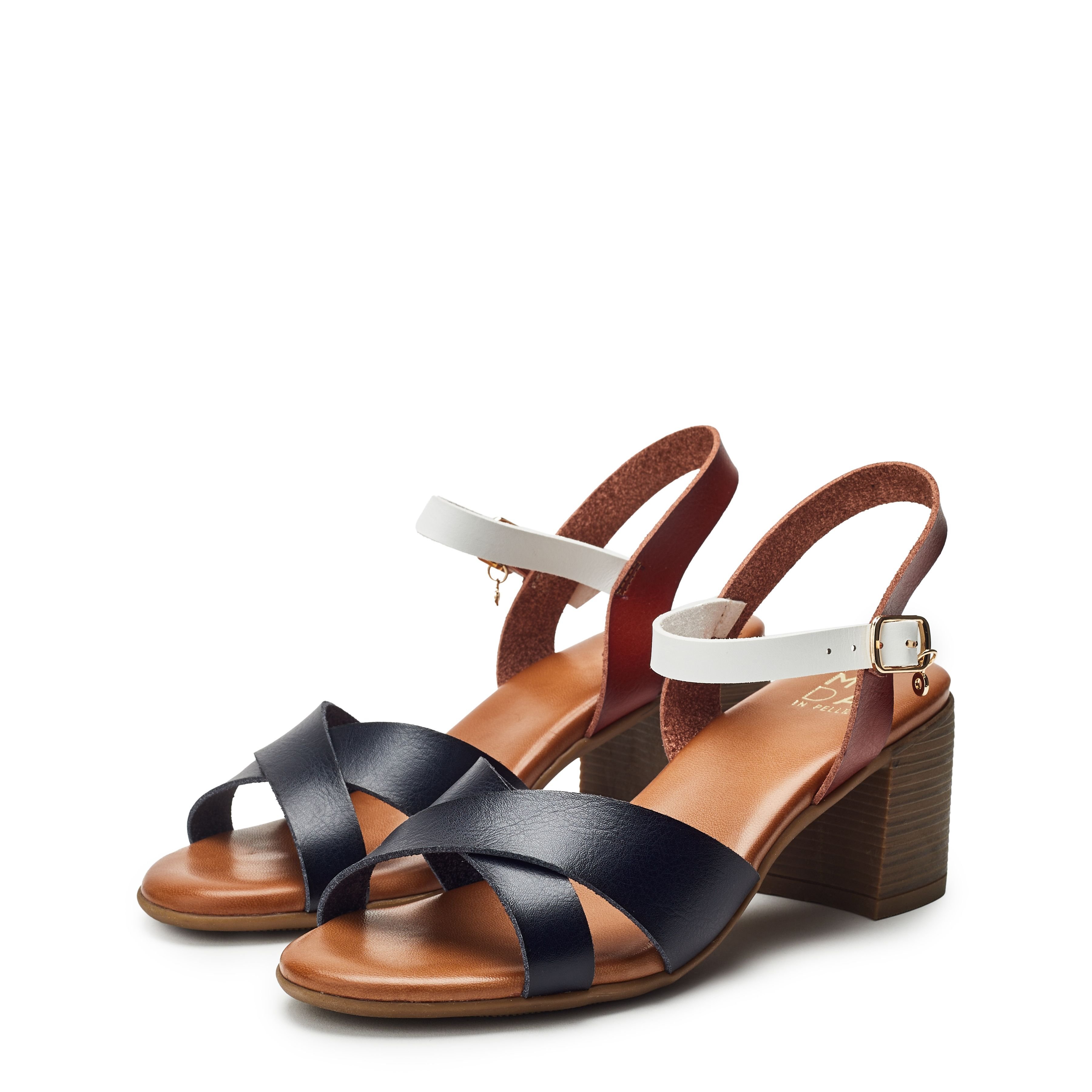 Moda In Pelle Moda In Pelle Women's 'Novie' Porvair Heeled Sandals in Navy - 2