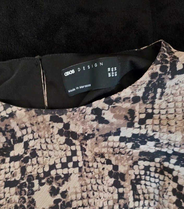 ASOS Design ASOS Design chiffon mini dress with tie sleeve detailing size 18