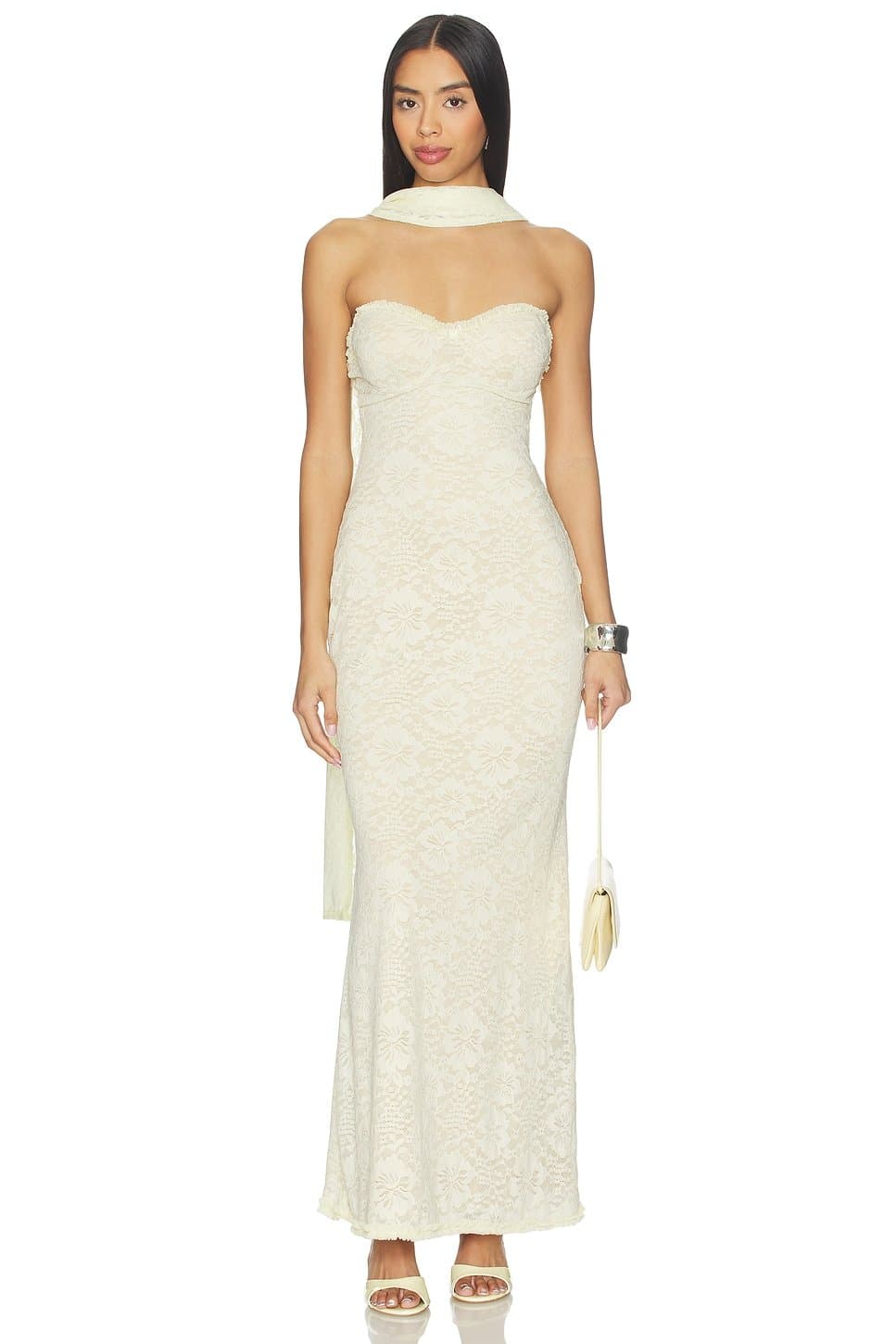 revolve Amana Strapless Scarf Maxi Dress
