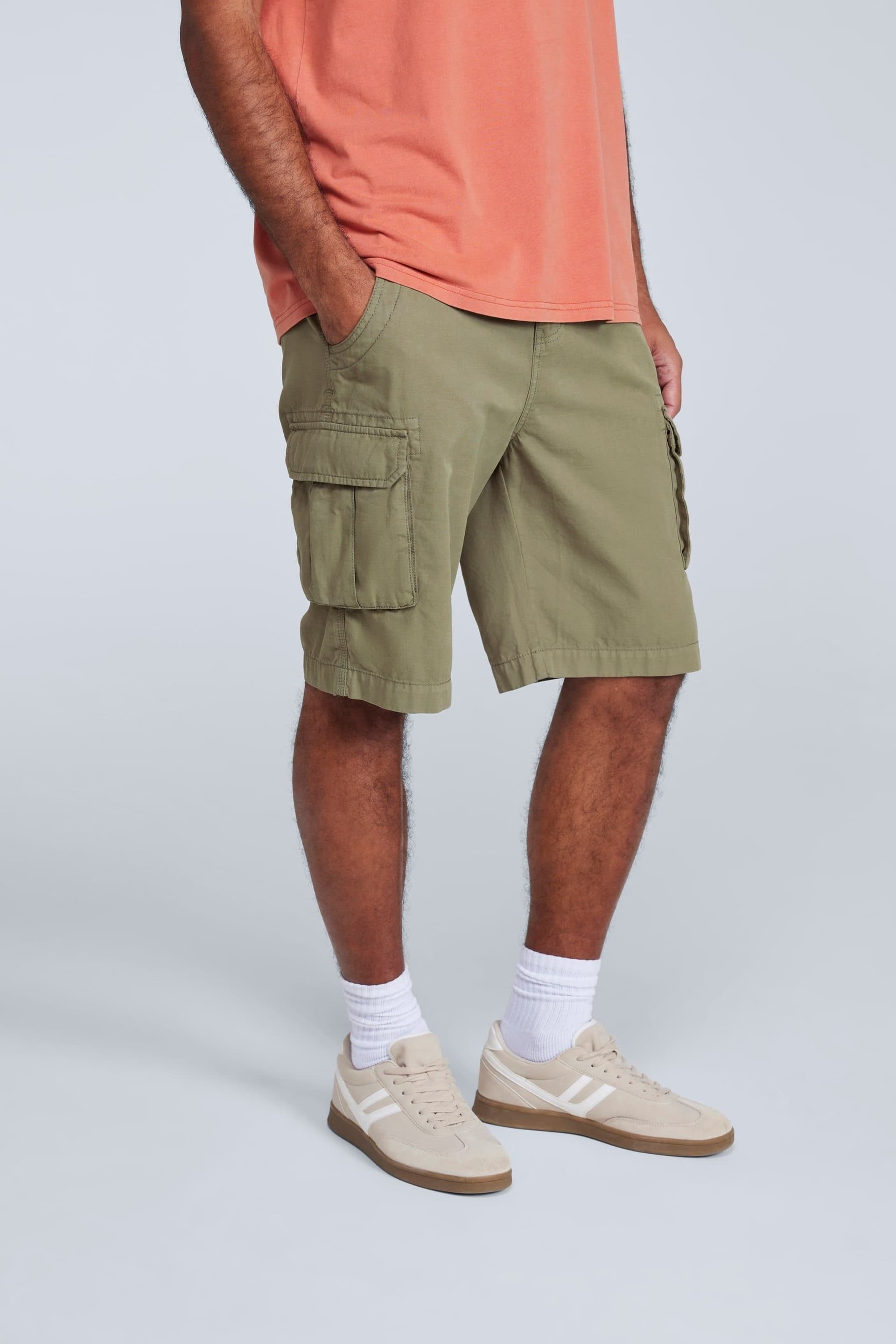 Animal Animal Men's Haze Cargo Shorts Casual Summer Hiking Cotton Short Pants in Khaki